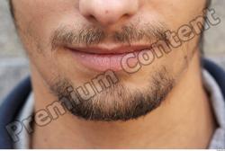 Mouth Head Man Slim Athletic Bearded Street photo references